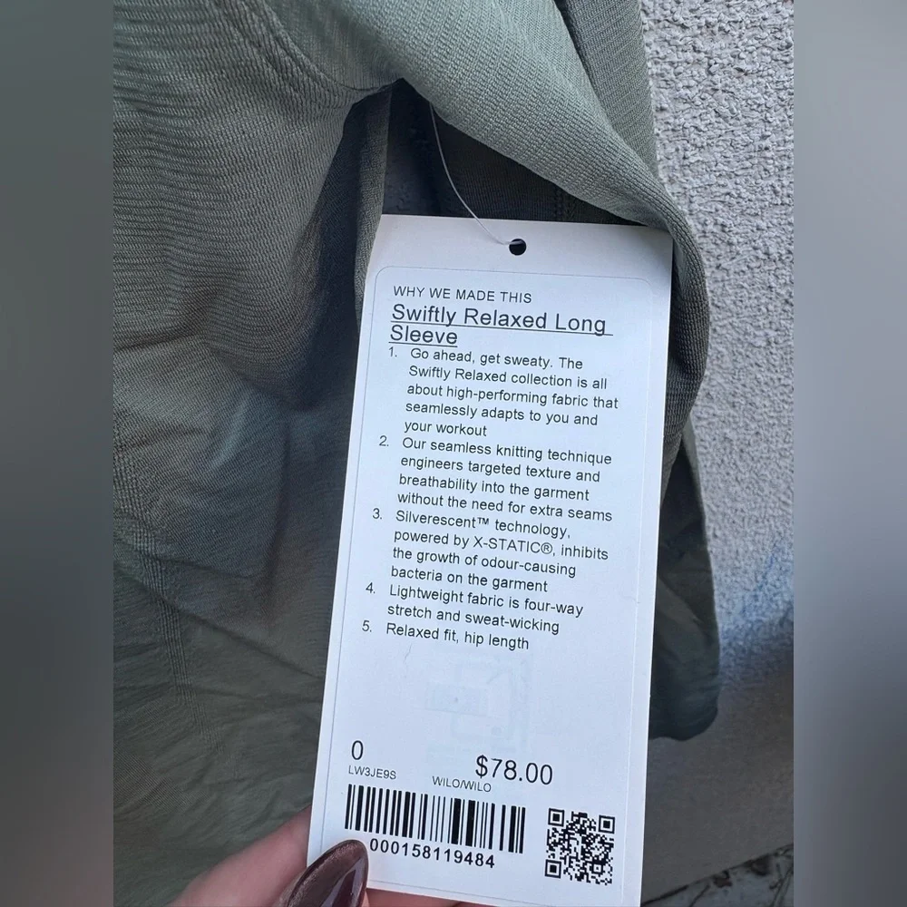 Lululemon Swiftly Relaxed Long Sleeve Willow Leaf New with Tags! - Picture 4 of 4